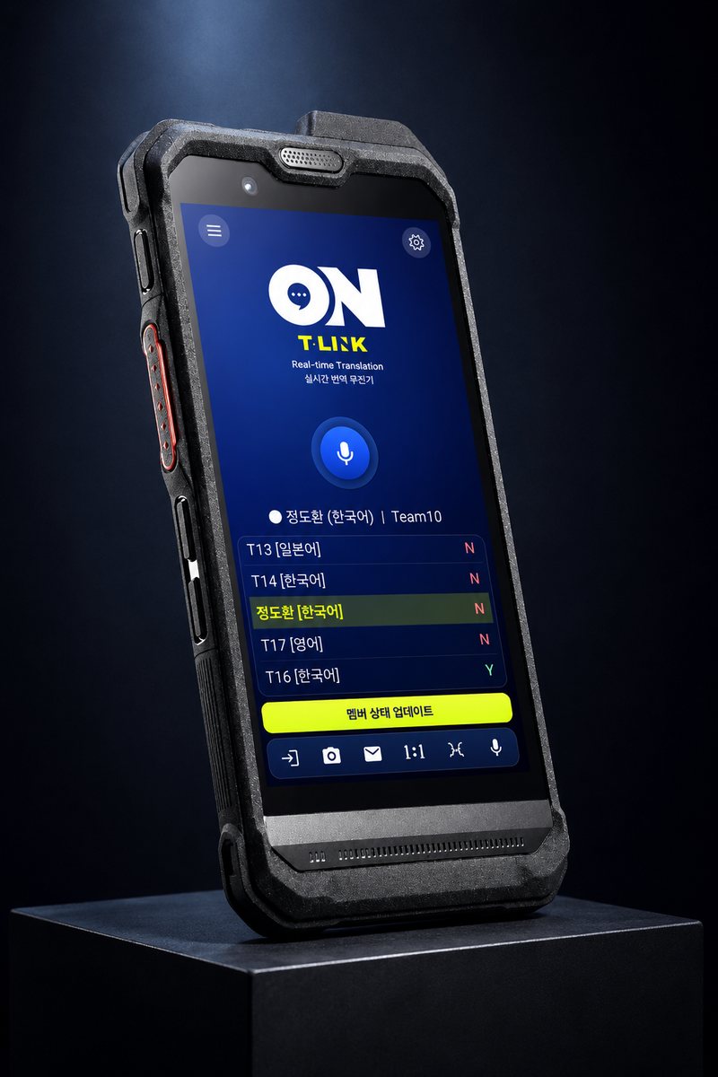 티링크온 RUGGED 스마트폰형 방진·방수 무전기 제품 사진